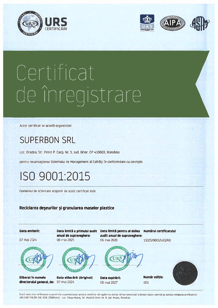 Certificat ISO 1 - Superbon